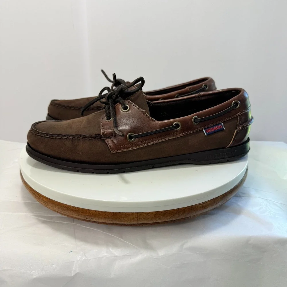 Sebago Docksides Made In USA Endeavor Leather Boat Shoe Mens 9 Brown Outdoors